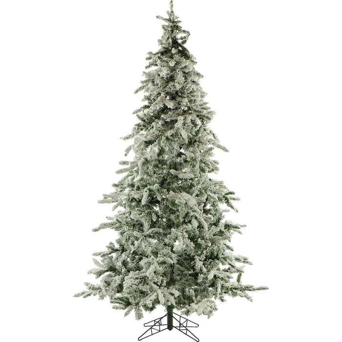Fraser Hill Farm 9 Ft. Flocked Mountain Pine Christmas Tree w/Multi LED Lighting - FFMP090-6SN