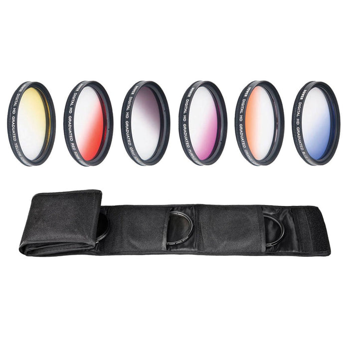 Deco Gear 72mm Graduated Color Multicoated 6 Piece Filter Set with Fold Up Pouch