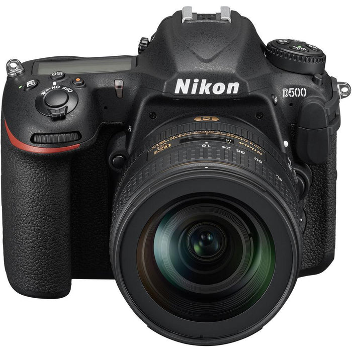 Nikon D500 20.9MP CMOS DX DSLR Camera with 16-80mm VR Lens + 32GB Deluxe Bundle