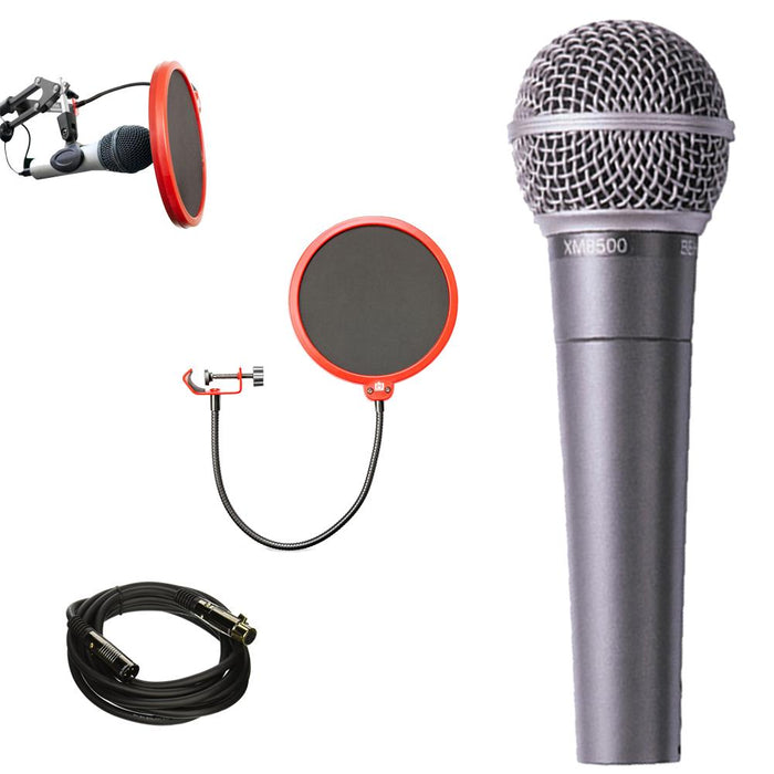 Behringer XM8500 Dynamic Cardioid Mic with Deco Gear Pop Filter Mic Wind Screen