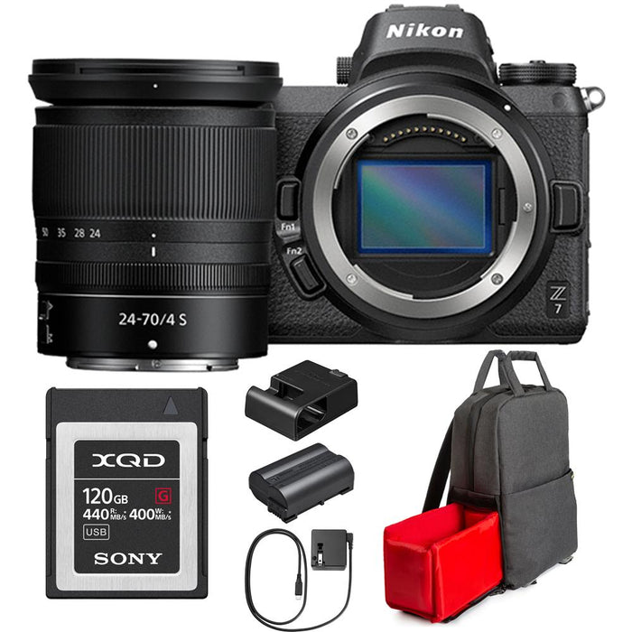 Nikon Z7 FX-Format 4K Mirrorless Camera with NIKKOR Z 24-70mm f/4 Lens Bundle