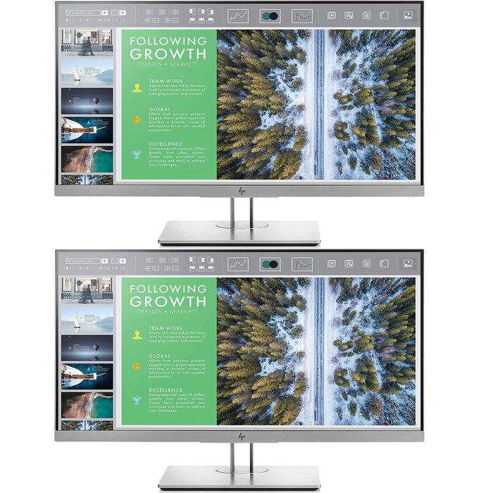 Hewlett Packard EliteDisplay 23.8-Inch Screen LED-Lit 2-Pack Monitor Silver (1FH47A8#ABA)