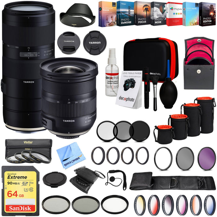 Tamron 17-35mm F/2.8-4 Di OSD and 70-210mm F/4 Di Telephoto Zoom Lens Bundle for Canon