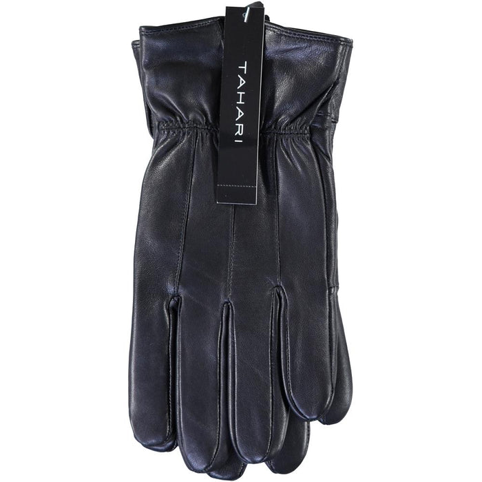 Tahari Premium Lambskin Leather Zip Closed Driving Gloves with Insulated Lining (Large)