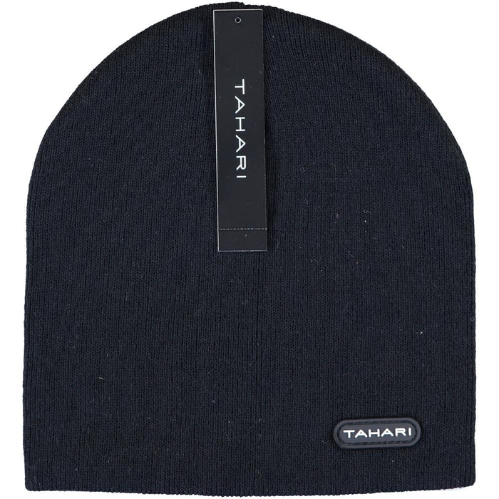 Tahari Knit Winter Beanie Skull Ski Hat 2 Ply (Unisex) - (Black)