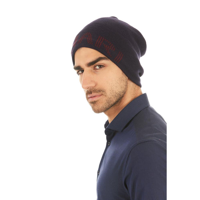 Tahari Knit Winter Beanie Slouchy Skull Ski Hat Lined with Faux Fur (Unisex) (Navy)