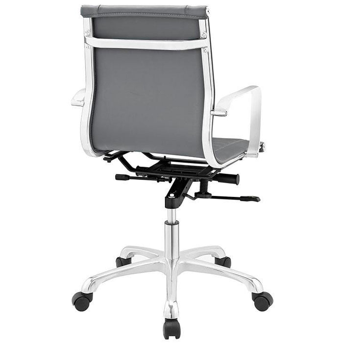 Modway Runway Mid Back Upholstered Vinyl Office Chair in Gray