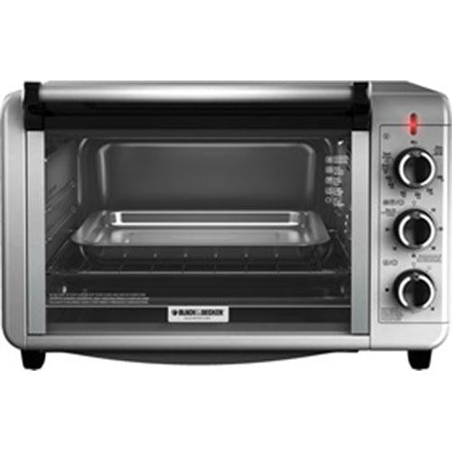 Black & Decker TO3210SSD 6-Slice Convection Countertop Toaster Oven, Silver