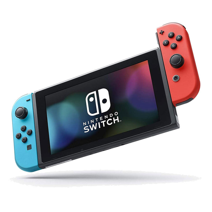 Nintendo Switch Neon Blue and Red Joy Con with Hard Shell Carry Case Bundle - E2HACSKABAA