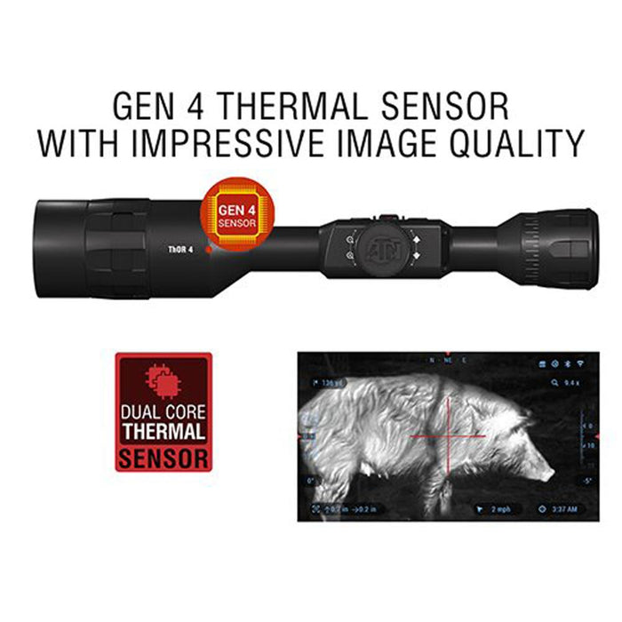 ATN Thor 4, 7-28x, 384x288, Thermal Rifle Scope w/ FHD Video + Pipeline 32GB Bundle