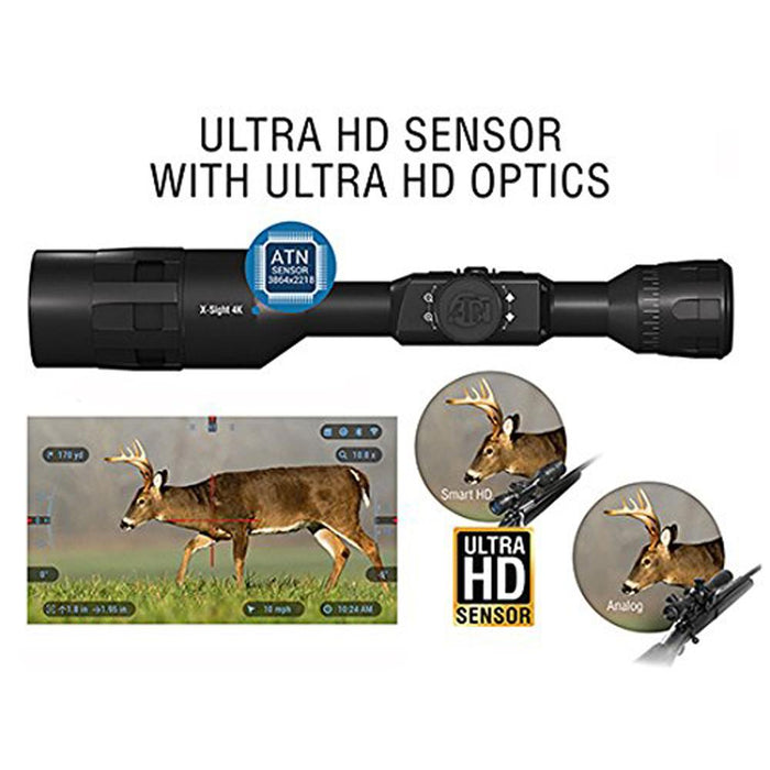 ATN X-Sight-4k, 3-14x, Pro edition Smart Hunting Rifle Scope + Pipeline 32GB Bundle