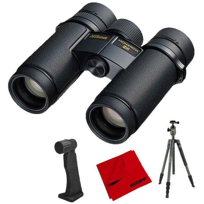 Nikon Monarch HG Binoculars 10x30 + Aluminum Travel Tripod Bundle