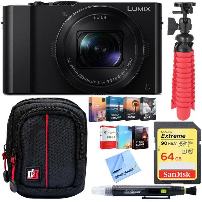 Panasonic LUMIX LX10 20.1 MP 3x F/1.4-2.8 Leica DC Digital Camera(Blk) + Acc Kit