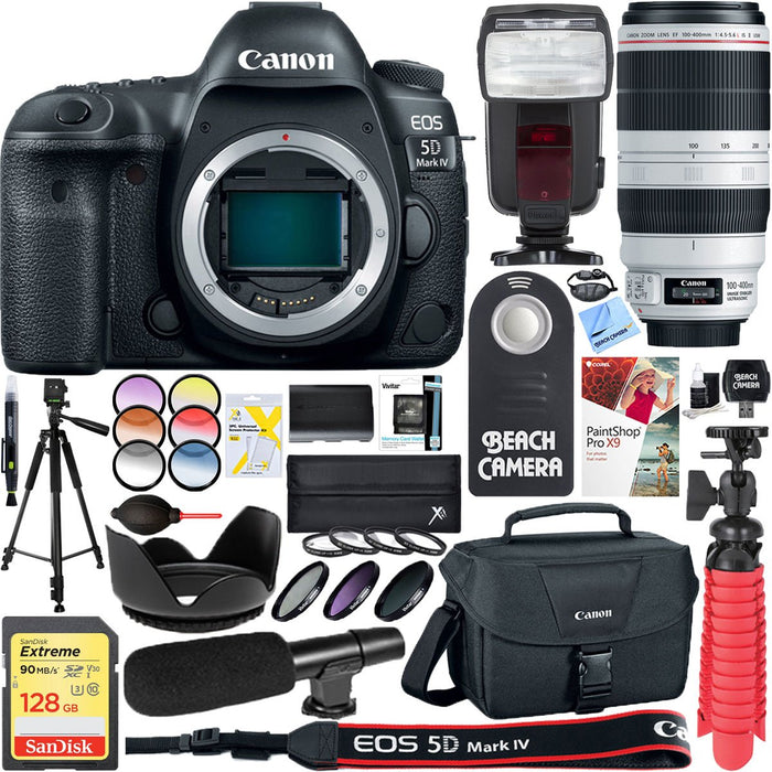 Canon EOS 5D Mark IV 30.4MP Digital SLR Camera with EF 100-400mm IS II USM Lens Bundle