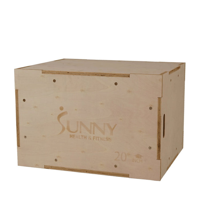 Sunny Health and Fitness Wood Plyo Box with 1" Padded Vinyl Tear-Resistant Cover ( No. 084)