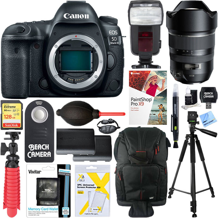 Canon EOS 5D Mark IV DSLR Camera + Tamron SP 15-30mm Di VC USD Zoom Lens Accessory Kit