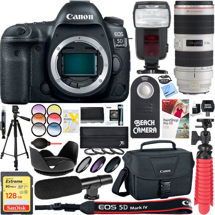 Canon EOS 5D Mark IV 30.4MP Digital SLR Camera with EF 70-200mm IS II USM Lens Bundle
