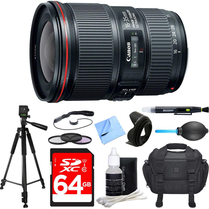 Canon EF 16-35mm F4L IS USM Lens Deluxe Accessory Bundle