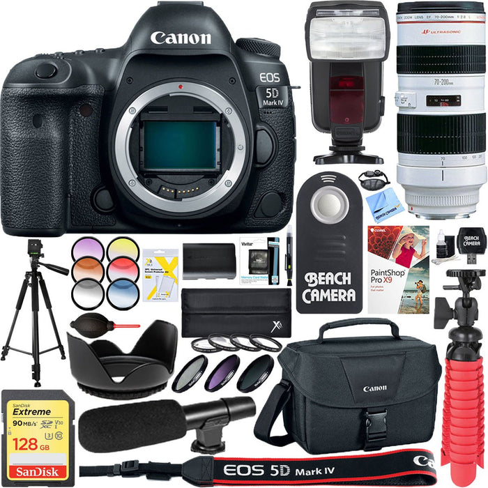 Canon EOS 5D Mark IV Digital SLR Camera + EF 70-200mm f/2.8L USM Lens Accessory Bundle