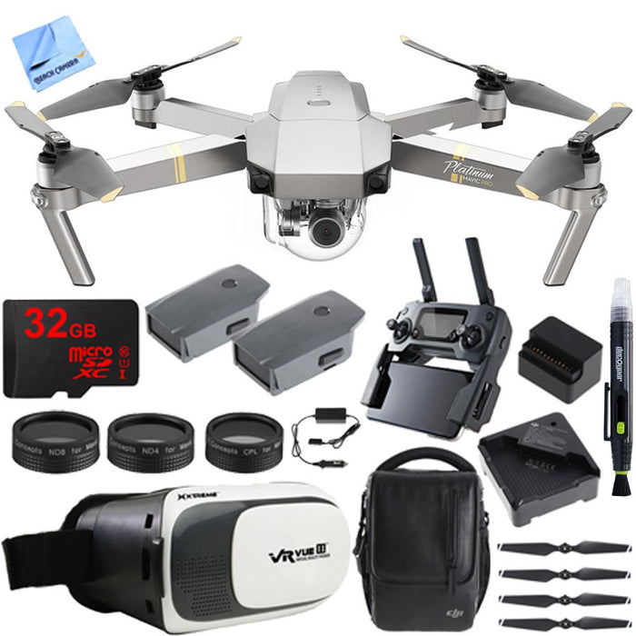 DJI Mavic Pro Platinum Quadcopter Drone w/ 4K Camera +Virtual Reality Experience Kit