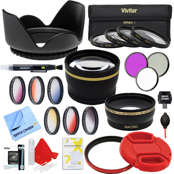Extreme Speed 55mm Pro Filter Kit with Graduated Color, UV, Polarizer, FLD Filters and More