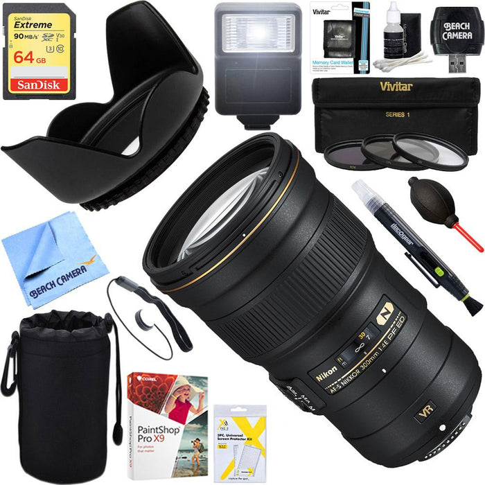 Nikon AF-S NIKKOR 300mm f/4E PF ED VR Lens + 64GB Ultimate Kit