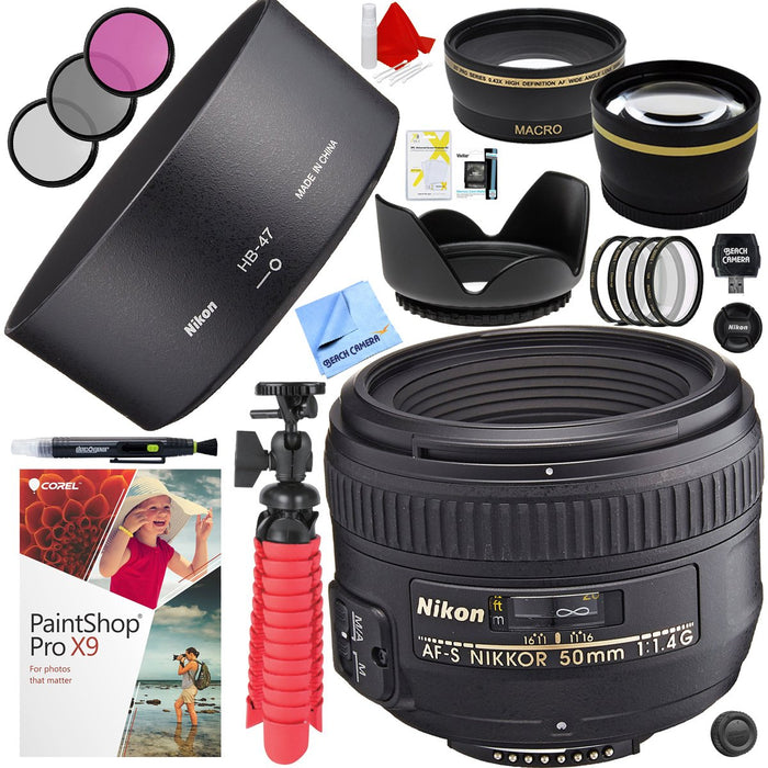Nikon AF-S NIKKOR 50mm f/1.4G Lens with 58mm Filter Sets Kit