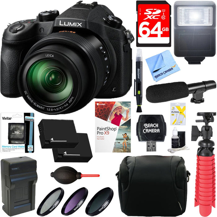 Panasonic LUMIX FZ1000 Long Zoom Black Digital Camera + Dual Battery & Accessory Kit
