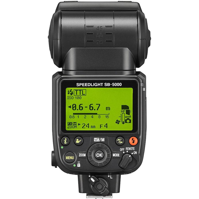 Nikon SB-5000 AF Speedlight Flash with 20pc Flash Gels, Reflectors and 4 AA Batteries
