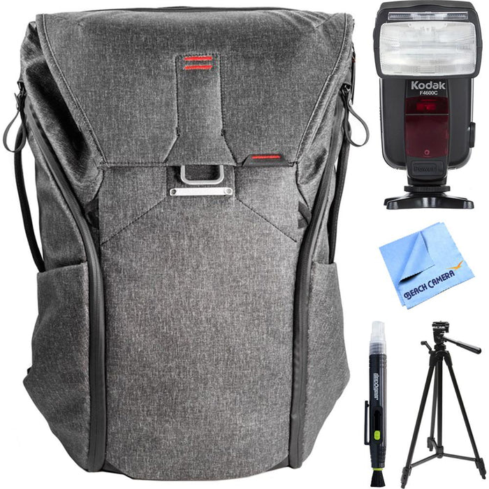 Peak Design Everyday Backpack 30L (Charcoal) w/ Flash Bundle For Canon
