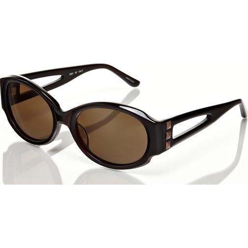 Sonia Rykiel Brown w/Brown Lens Keyhole and Stud Detail Sunglasses