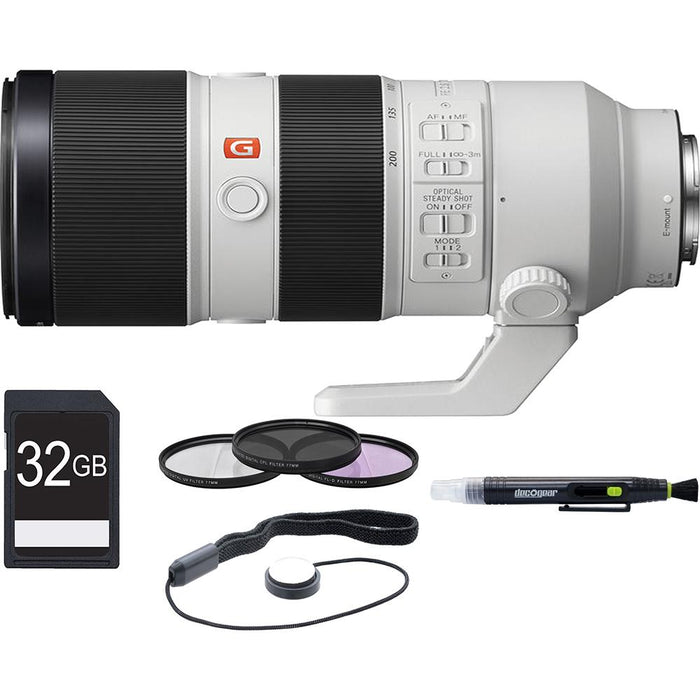 Sony FE 70-200mm F2.8GM OSS E-Mount Lens, Filter, and Card Bundle