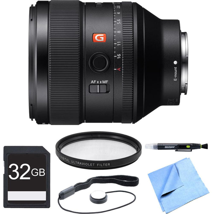 Sony FE 85mm F1.4 GM E-Mount Lens, Filter, and Card Bundle