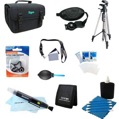 Special 10 Piece Accessory Kit for SLR Cameras w/ Full Size Tripod, Deluxe Case & More