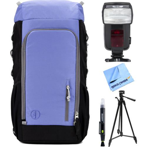 Tamrac Nagano 12L Camera Backpack (River Blue) with Flash Bundle for Canon