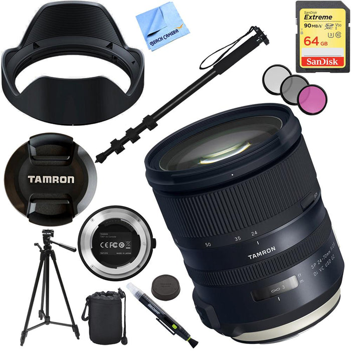 Tamron SP 24-70mm f/2.8 Di VC USD G2 Lens for Canon Mount with 64GB Accessory Kit