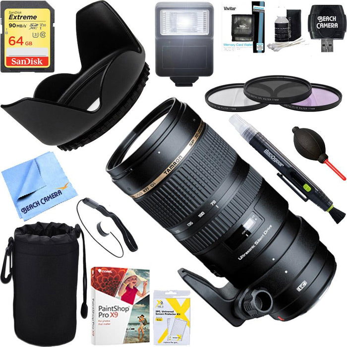 Tamron SP 70-200mm F/2.8 DI USD Telephoto Zoom Lens For SONY + 64GB Ultimate Kit
