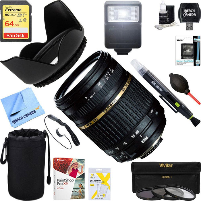 Tamron 28-300mm f/3.5-6.3 Macro Lens for Nikon DSLR Mounts + 64GB Ultimate Kit