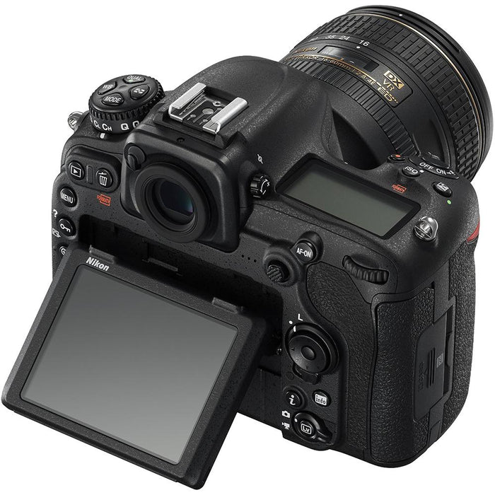 Nikon D500 DX Format DSLR Camera w/16-80mm Lens Pro Memory Triple Battery Bundle