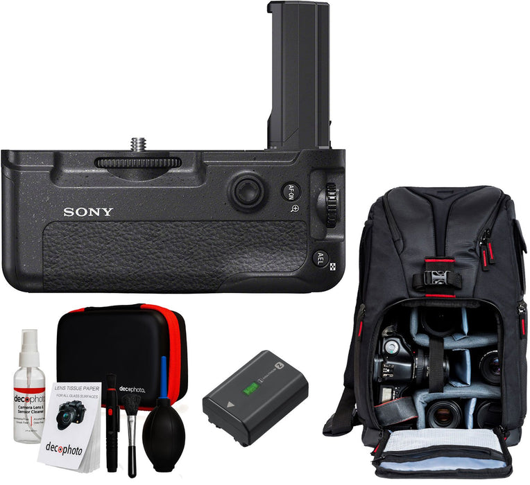 Sony VGC3EM Vertical Grip for a7 III, a7R III, a9 with Sling Camera Backpack Bundle