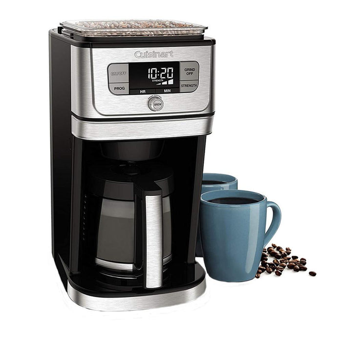 Cuisinart Burr Grind & Brew 10 Cup Coffeemaker Silver + Extended Warranty Bundle