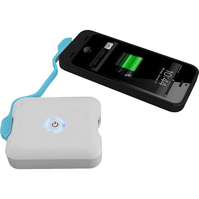 uNu EP-03-4400W-BLU Enerpak Flexi Portable USB Battery w/ Charging Cable White/Blue