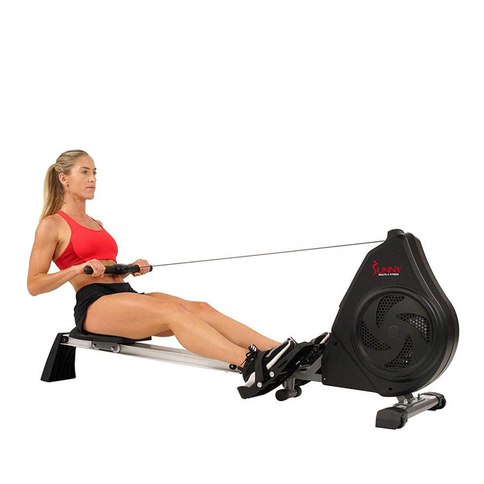 Sunny Health and Fitness SF-RW5730 Air Magnetic Rower +LCD Monitor+Tablet Holder