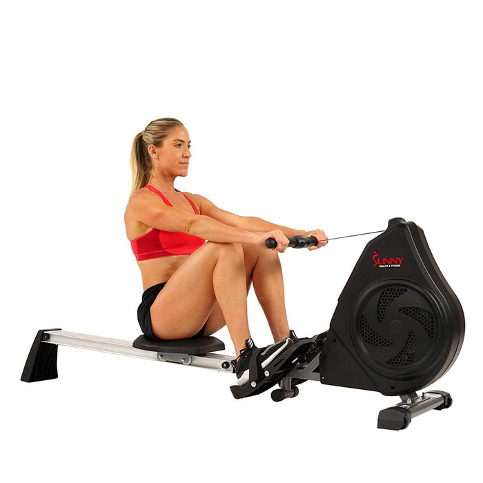 Sunny Health and Fitness SF-RW5730 Air Magnetic Rower +LCD Monitor+Tablet Holder