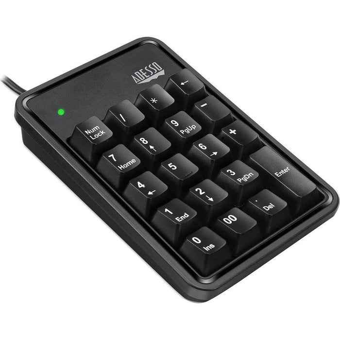 Adesso AKB-600HB -19-Key Mechanical Keypad with 3-Port USB Hub