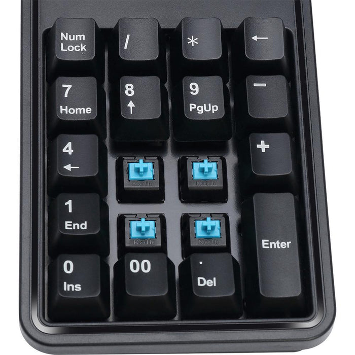 Adesso AKB-600HB -19-Key Mechanical Keypad with 3-Port USB Hub