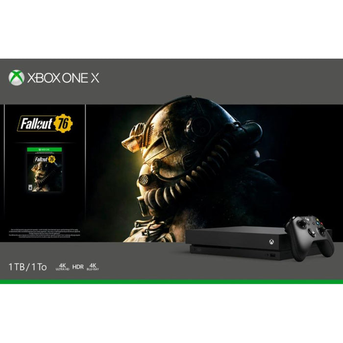 Microsoft Xbox One X 1 TB Fallout 76 Bundle w/ Vinyl Skin Sticker Cover Decals