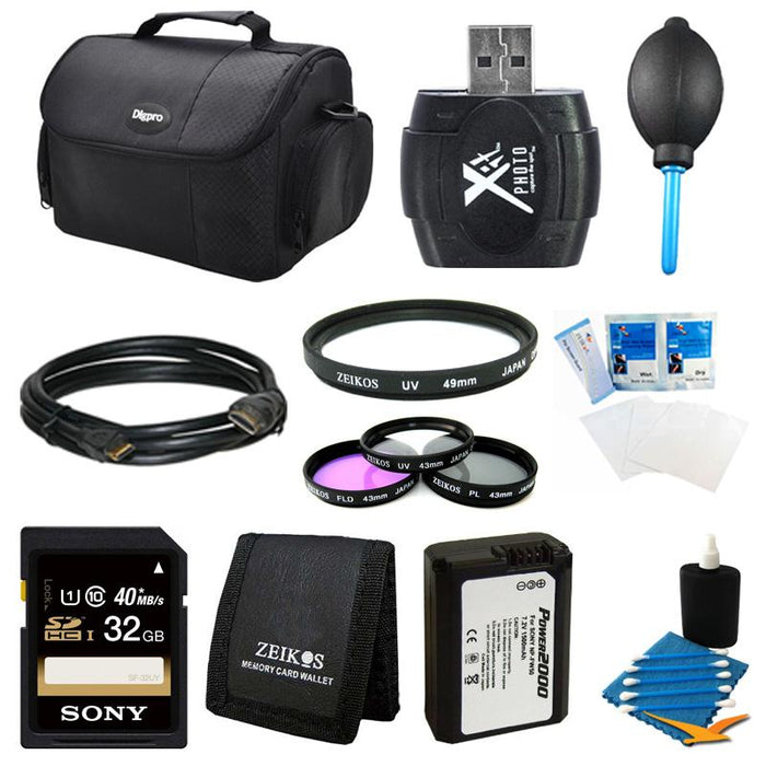 General Brand 32GB SDHC/SDXC Card, Case, Filter Kit, UV Filter, Battery, and More