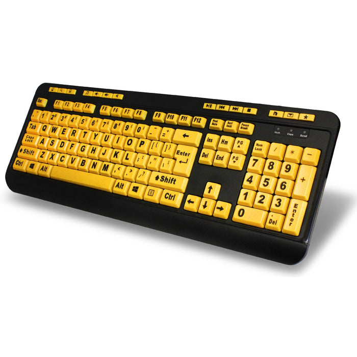 Adesso EasyTouch 132 Luminous 4X Large Print Multimedia Desktop Keyboard AKB-132UY