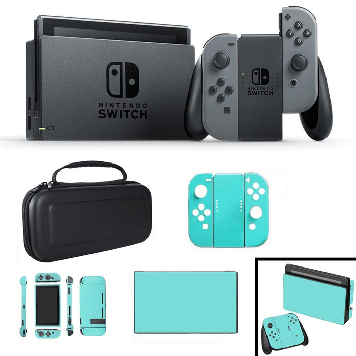 Nintendo Switch 32 GB Console with Gray Joy Con with Hard Shell Carrying Case & Blue Skin